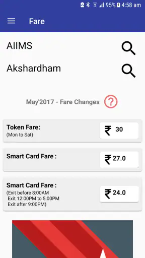 Delhi Metro Nav Fare Route Map screenshot