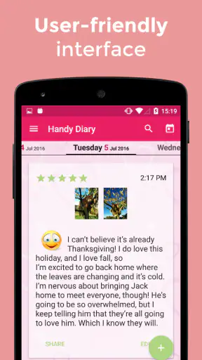 Diary with lock password screenshot