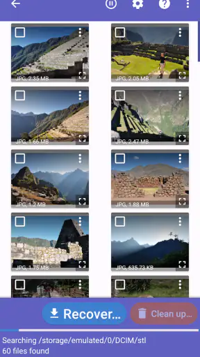 DiskDigger photo/file recovery screenshot