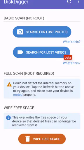 DiskDigger photo/file recovery screenshot