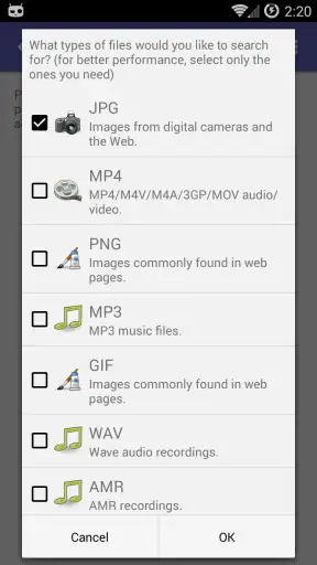 DiskDigger photo/file recovery screenshot