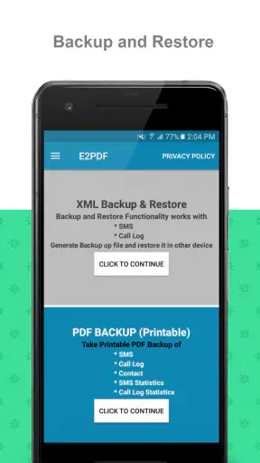E2PDF SMS Call Backup Restore screenshot