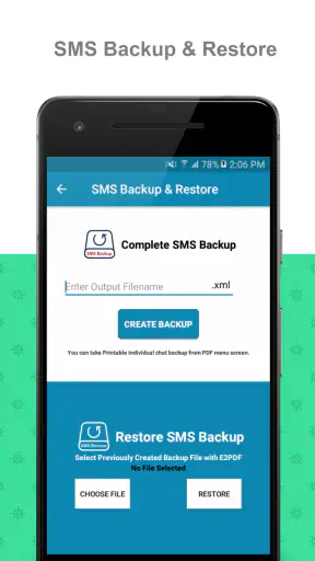 E2PDF SMS Call Backup Restore screenshot