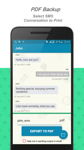 E2PDF SMS Call Backup Restore screenshot