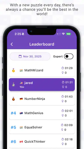 Equ8: Daily Math Puzzle screenshot