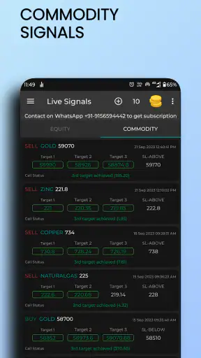Equity & Commodity Signals screenshot