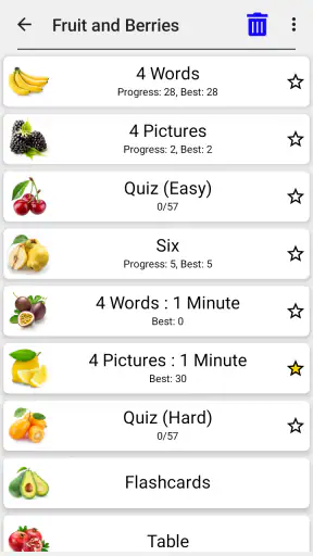 Fruit and Vegetables - Quiz screenshot