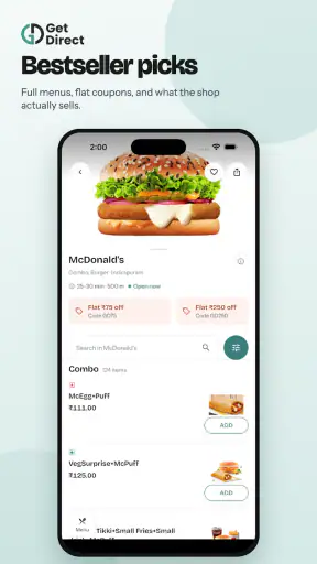 GetDirect: Compare Food Apps screenshot