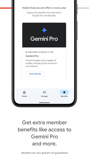 Google One screenshot