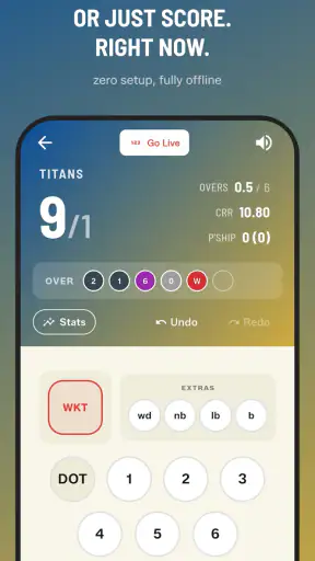 GULLY CRIX - क्रिकेट स्कोर App screenshot