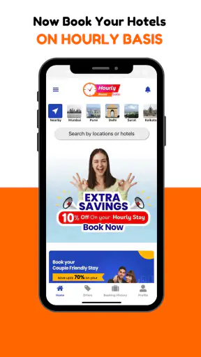 Hourly Rooms Hotel Booking App screenshot