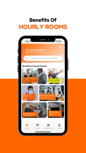Hourly Rooms Hotel Booking App screenshot