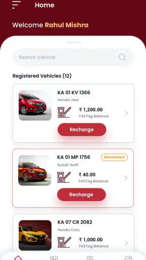 IDFC FIRST Bank FASTag screenshot