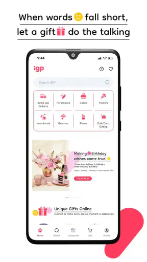 IGP: Flowers, Cakes, Gifts App screenshot