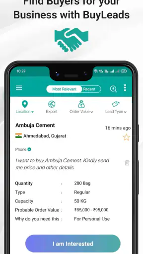 IndiaMART B2B Marketplace App screenshot