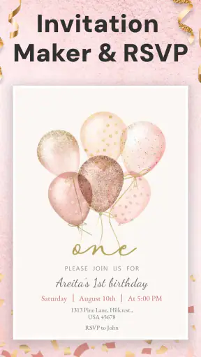 Invitation Card Maker + RSVP screenshot