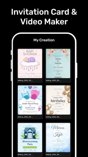 Invitation Card & Video Maker screenshot