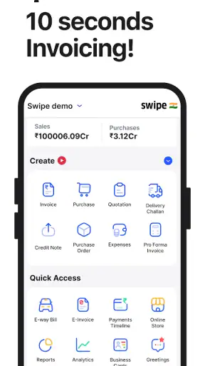 Invoicing Billing GST - Swipe screenshot