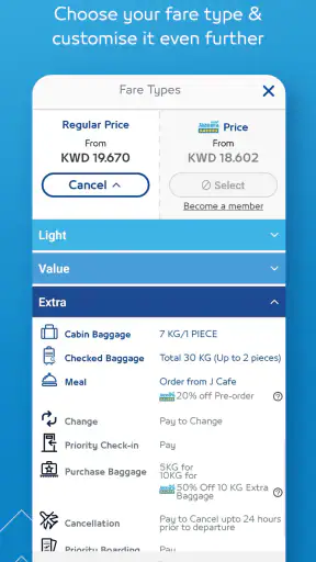 Jazeera Airways screenshot