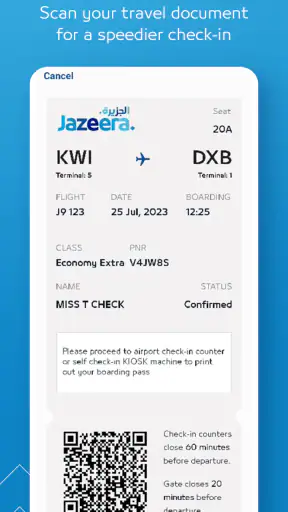 Jazeera Airways screenshot