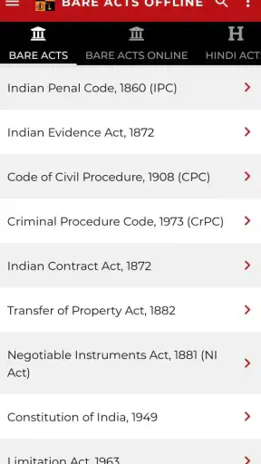 Latest Laws : Indian Bare Acts screenshot
