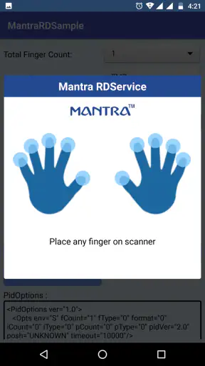Mantra RD Service screenshot
