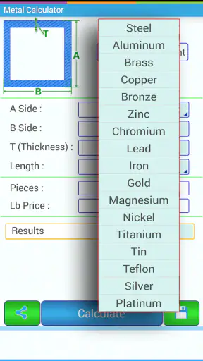 Metal Weight Calculator Pro screenshot