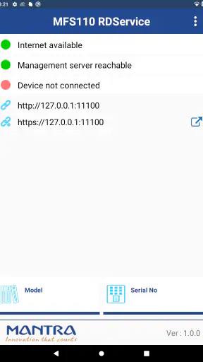 MFS110 L1 RDService screenshot