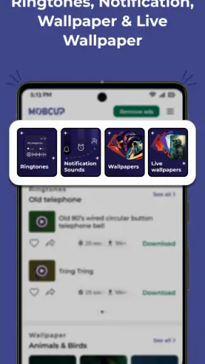 MobCup Ringtones & Wallpapers screenshot