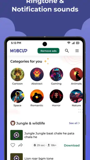 MobCup Ringtones & Wallpapers screenshot