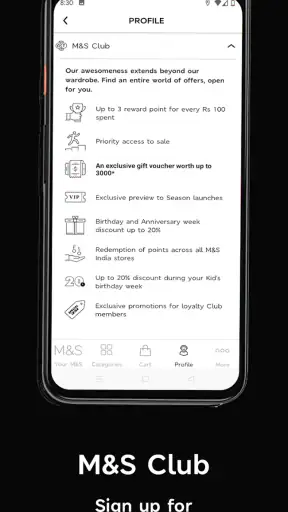 M&S India screenshot