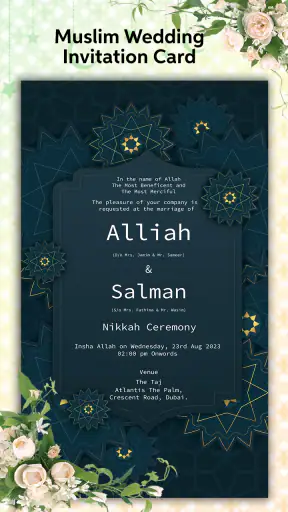 Muslim Wedding Card Maker 2024 screenshot
