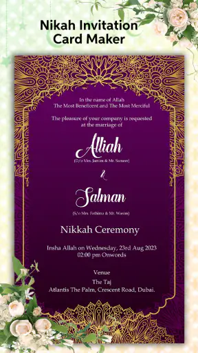 Muslim Wedding Card Maker 2024 screenshot