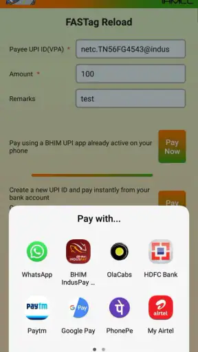 My FASTag screenshot