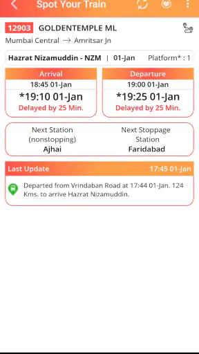 National Train Enquiry System screenshot