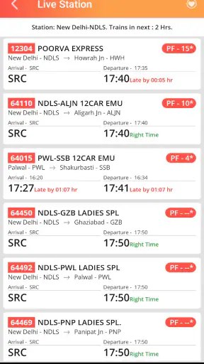 National Train Enquiry System screenshot