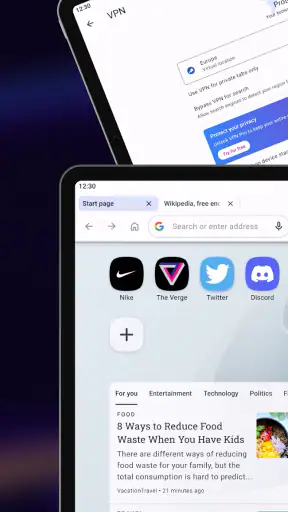 Opera बीटा वेब ब्राउज़र screenshot