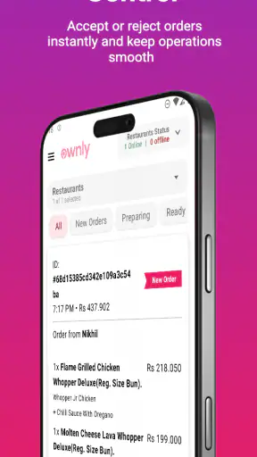 Ownly Restaurant Partner screenshot