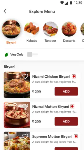 Paradise Biryani Order Online screenshot