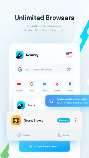 Pawxy - Fast VPN & Web Browser screenshot