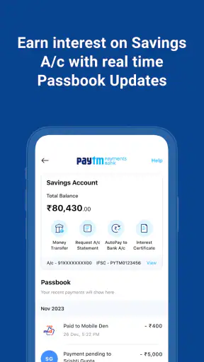 Paytm Payments Bank screenshot