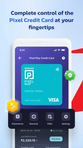 PayZapp UPI, Pixel Credit Card screenshot