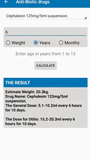 Pediatric Dose Calculator screenshot