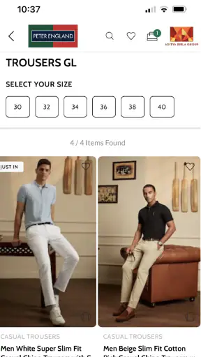 Peter England Online Shopping screenshot