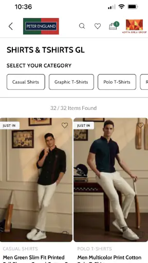 Peter England Online Shopping screenshot