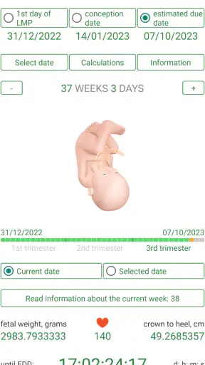 Pregnancy Due Date Calculator screenshot