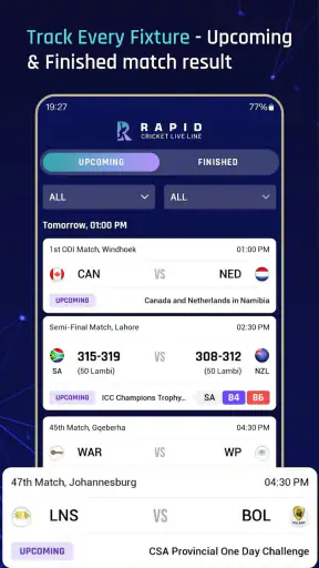 Rapid Cricket Live Line screenshot