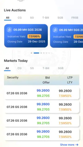RBI Retail Direct screenshot