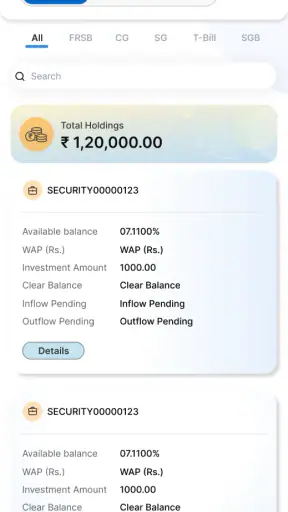 RBI Retail Direct screenshot