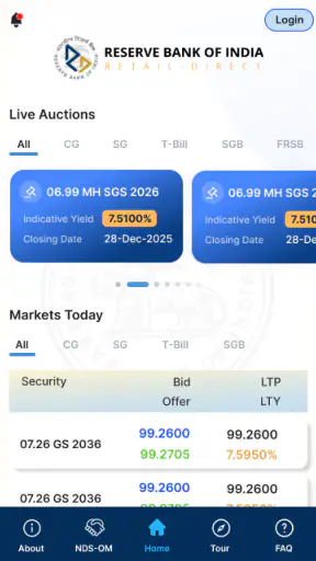 RBI Retail Direct screenshot